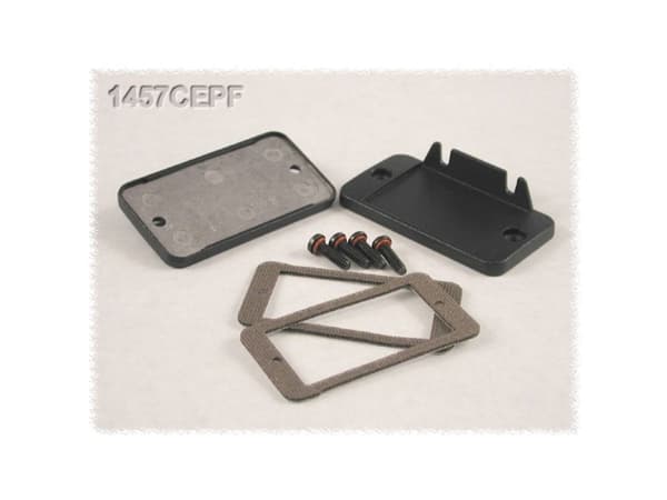 Hammond Electronics 1457CEPF Endeplade med flange (L x B x H) 12 x 59 x 31 mm Aluminium Sort 2 stk