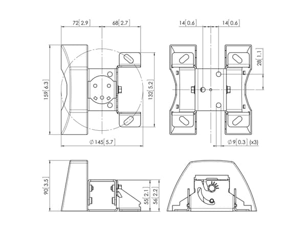 Vogel's PUC 1035 - Komponenter til montering (loftsplade) - for LCD display / projektor - sort