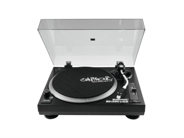 Omnitronic BD-1390, Beltedrevet DJ-platespiller, 33 1/3,45 RPM, -10 - 10%, 0,24%, Manuell, 15 dB