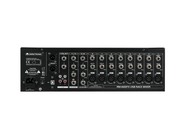 Omnitronic RM-1422FX, 12 kanavaa, Stativ-montering, 50 W, Lajittelu