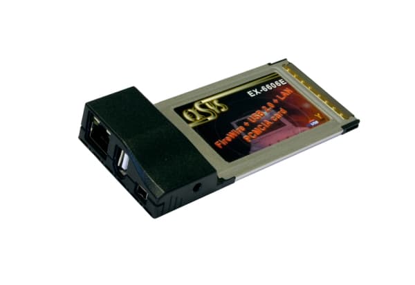 EXSYS EX-6606E, Cardbus, RJ-45, Sort, TI OHCI-Lynx, Nec, Realtek, 0 - 55 °C, 5 - 95 % Svart
