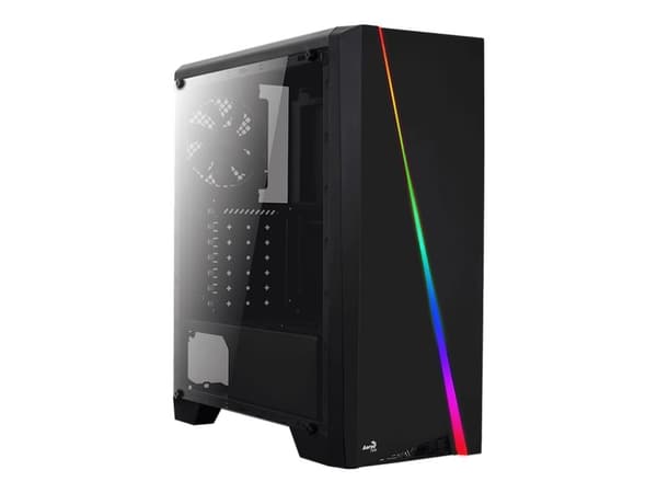AeroCool Cylon - Tower - ATX - genomskinlig sidopanel - ingen strömförsörjning - svart - USB/ljud Svart