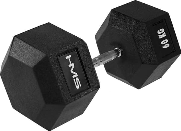 HMS hantel Hex Pro gummerad 1 x 60 kg