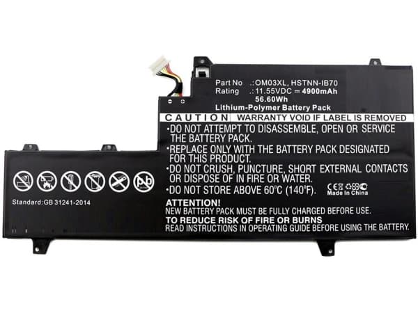 CoreParts - Batteri til bærbar PC - litiumpolymer - 4900 mAh - 56.6 Wh - svart - for HP EliteBook x360 1030 G2 Notebook