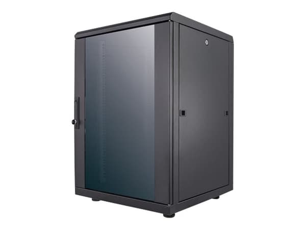 Intellinet Network Cabinet, Free Standing (Standard), 16U, Usable Depth 123 to 373mm/Width 503mm, Black, Flatpack, Max 1500kg, Server Rack, IP20 rate