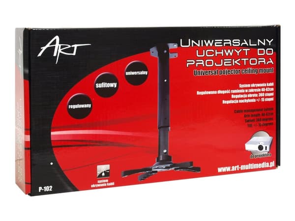 ART P-102, Loft, 15 kg, Sort, -180 - 180°, -15 - 15°, 62 cm