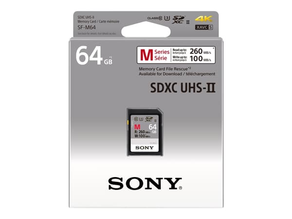 Sony SF-M Series SF-M64 - Flashminnekort - 64 GB - UHS Class 3 / Class10 - SDXC UHS-II