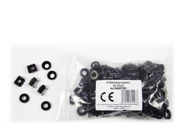 Inter-Tech - Maskinvaresett for rackmontering - svart, RAL 9005 - 19"