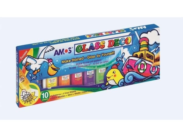 Amos Glass Deco Glassmaling 10 farger (237463)