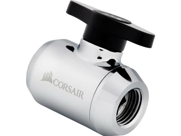 CORSAIR Hydro X Series XF Ball Valve - Manuell kuleventil for væskekjølesystem - krom