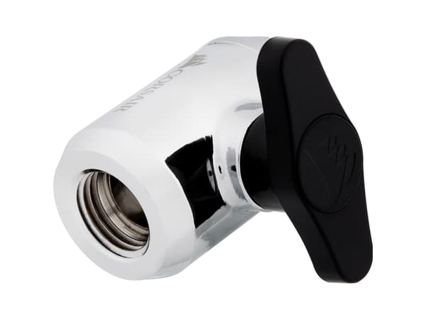 CORSAIR Hydro X Series XF Ball Valve - Manuell kuleventil for væskekjølesystem - krom