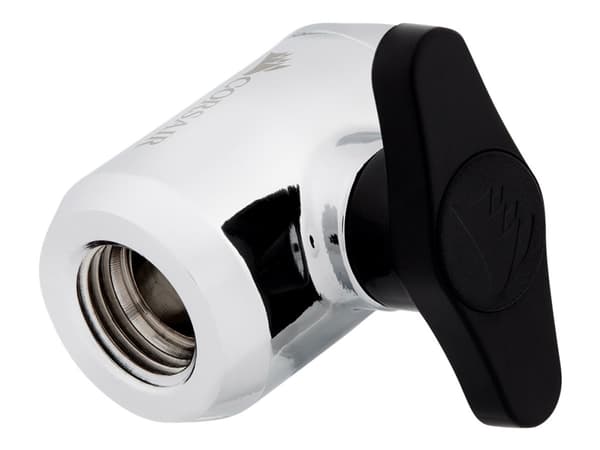 CORSAIR Hydro X Series XF Ball Valve - Manuell kuleventil for væskekjølesystem - krom