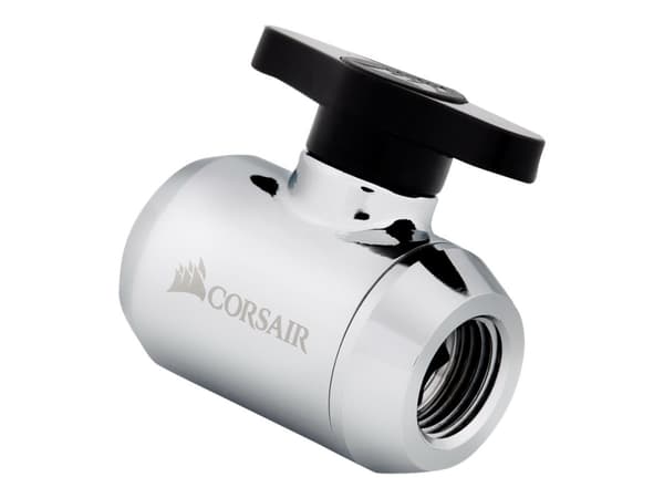 CORSAIR Hydro X Series XF Ball Valve - Manuell kuleventil for væskekjølesystem - krom