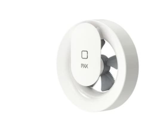 FRESH Fan Pax Calima, kontinuerlig drift med aktiv fukt- och ljussensor, extra inställningar med App. Luftflöde 110 m³/h, Ø100-140 mm.