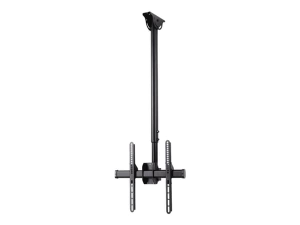 Hama - Monteringssats (sockel, 2 stödarmar, 2 fäststänger) - för platt panel - stål - svart - skärmstorlek: 32"-65" - takmonterbar Svart