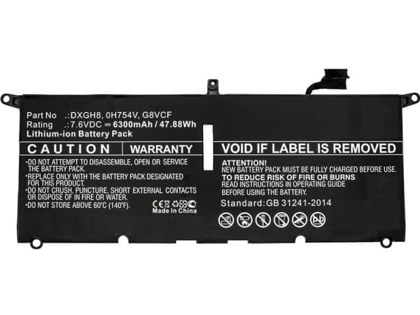 CoreParts - Akku tietokoneen akkuun - Litium-polymeeri - 6300 mAh - 47.9 Wh - lajittelu - Dell XPS 13 9370:een