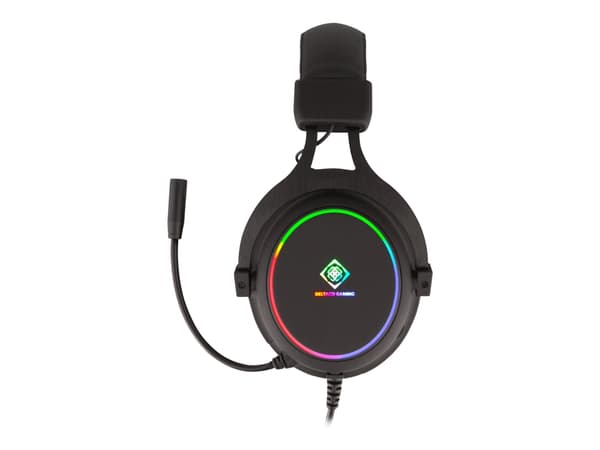 DELTACO GAMING GAM-084 - 4-in-1 Gaming Gear Kit - paket med tangentbord, mus, headset och musdyna - bakgrundsbelyst - USB - brittisk - svart
