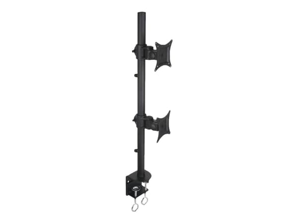 TECHly - Monteringssats - för 2 monitorer - svart - skärmstorlek: 13"-27" - disk-monteringsbar