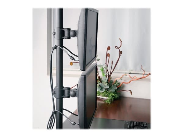 TECHly - Monteringssats - för 2 monitorer - svart - skärmstorlek: 13"-27" - disk-monteringsbar