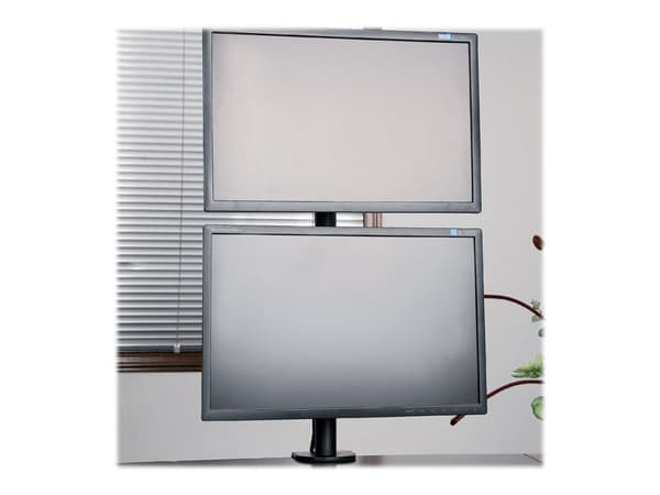 TECHly - Monteringssats - för 2 monitorer - svart - skärmstorlek: 13"-27" - disk-monteringsbar
