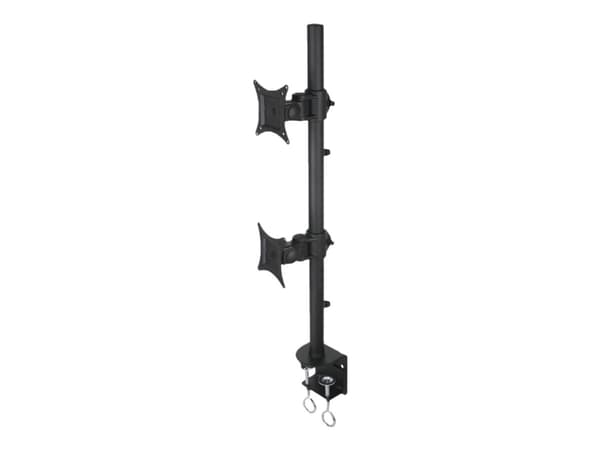 TECHly - Monteringssats - för 2 monitorer - svart - skärmstorlek: 13"-27" - disk-monteringsbar