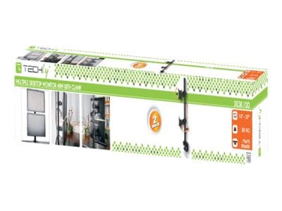 TECHly - Monteringssats - för 2 monitorer - svart - skärmstorlek: 13"-27" - disk-monteringsbar Svart