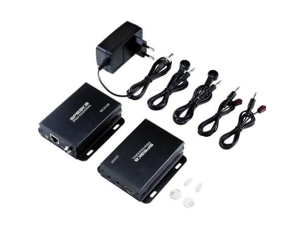 SpeaKa Professional SP-8567416, 3840 x 2160 pikseliä, AV-lähetin ja -vastaanotin, 50 m, Langallinen, Musta, HDCP