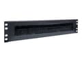 Pikkukuva 3 / 5: Intellinet 19" kaapelin läpivientipaneeli, 2U, harjainsertillä, musta - Rack kabel indgangspanel med brush - black, RAL 9005 - 2U - 19"