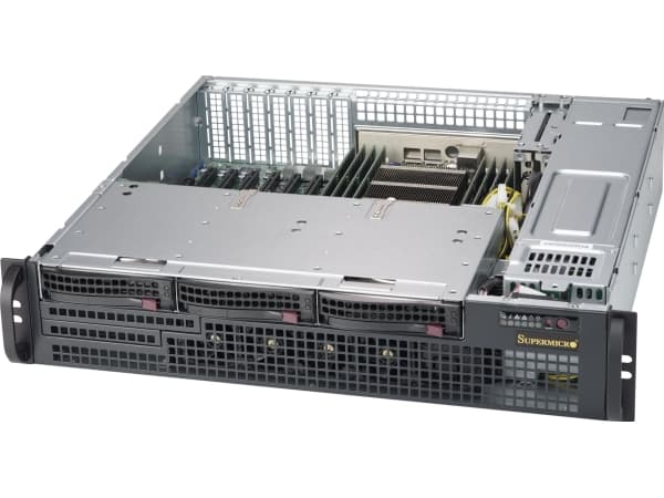 Supermicro SC825M BTQC-R802LPB - Rackmonterbar 2U - forbedret og utvidet ATX - SATA/SAS - hot-swap 800 watt - svart