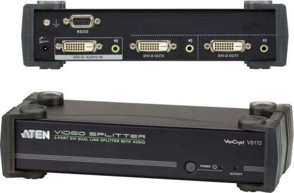 ATEN VS172-A7-G, DVI, 2x DVI-D, 2560 x 1600 pikseliä, Musta, Metalli, 5 m