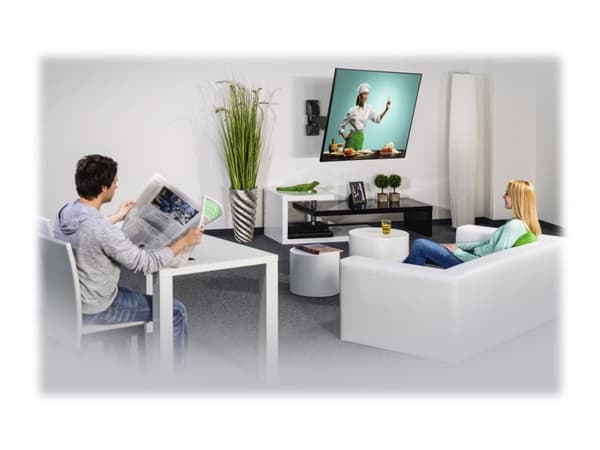 Hama FULLMOTION TV Wall Bracket, 1 star - Monteringssett (svingarm veggfeste) - for LCD-skjerm - stål - svart - skjermstørrelse: 19"-48"