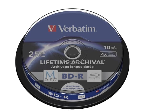 Verbatim M-Disc 4x, 25 GB, BD-R, Akseli, 10 kpl