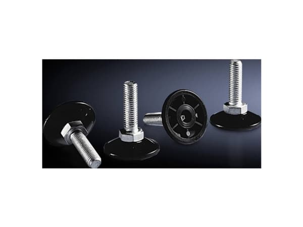Rittal VX 8100.780, Fötter till rackskåp, Svart, Rostfritt stål, Rostfritt stål, 4 styck, 930 g