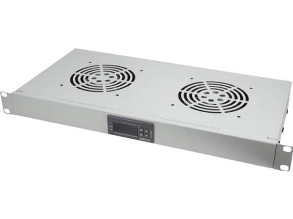 LogiLink FAU02FG, Viftepanel, Grå, Stål, 1U, 48,3 cm (19"), 482,6 mm