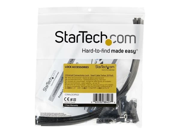 StarTech.com 20-Pack Security Cable Tethers for Adapters & Dongles, Universal Cable Adapter Tether, Tether Cables, Adjustable Length Anti-Theft Cable