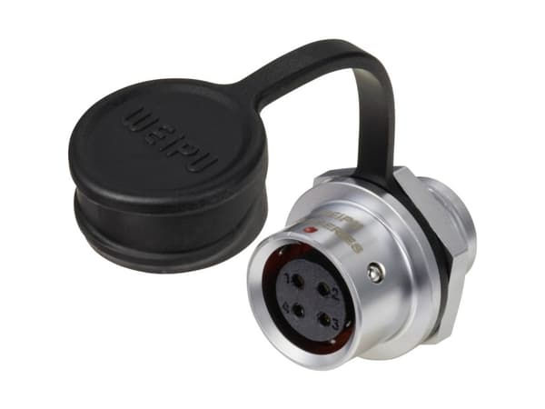Weipu SF1212/S4 Rundstik Kobling, lige Samlet poltal: 4 Serie (rundstikforbindelse): SF12 1 stk