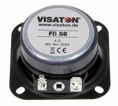 Visaton FR 58, Kokoäänialueen kaiutin, 10 W, Suorakulmainen, 12 W, 4 O, 120 - 20000 Hz