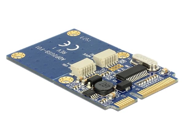 Delock MiniPCIe I/O PCIe full size 2 x USB 2.0 - USB-adapter - PCIe Mini Card - USB 2.0 x 2