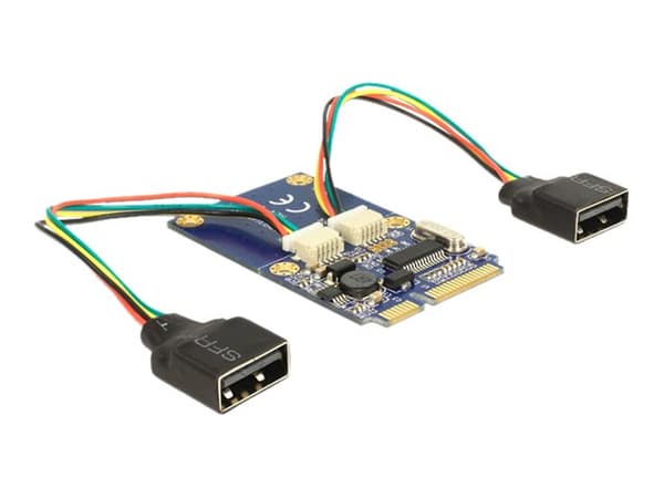 Delock MiniPCIe I/O PCIe full size 2 x USB 2.0 - USB-adapter - PCIe Mini Card - USB 2.0 x 2