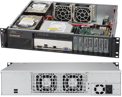 Supermicro SC523 L-505B - Kan monteras i rack 2U - ATX 500 Watt - svart