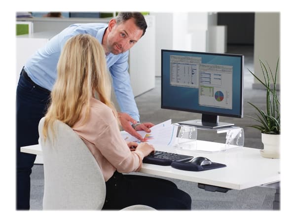 Fellowes Clarity Adjustable Monitor Riser - Stativ - for Skjerm - akryl - blank - skrivebord