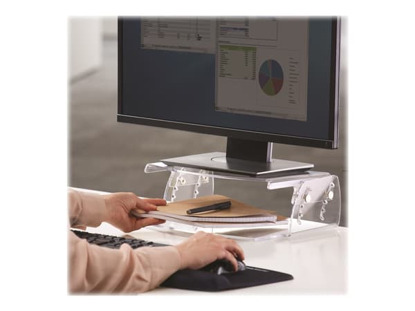 Fellowes Clarity Adjustable Monitor Riser - Stativ - for Skjerm - akryl - blank - skrivebord