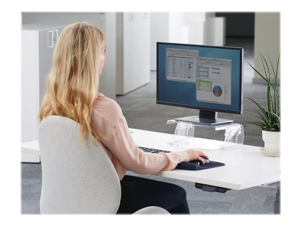 Fellowes Clarity Adjustable Monitor Riser - Stativ - for Skjerm - akryl - blank - skrivebord