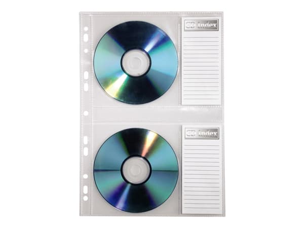 Hama - CD/DVD-permside - kapasitet: 2 CD/DVD - gjennomsiktig (en pakke 10)