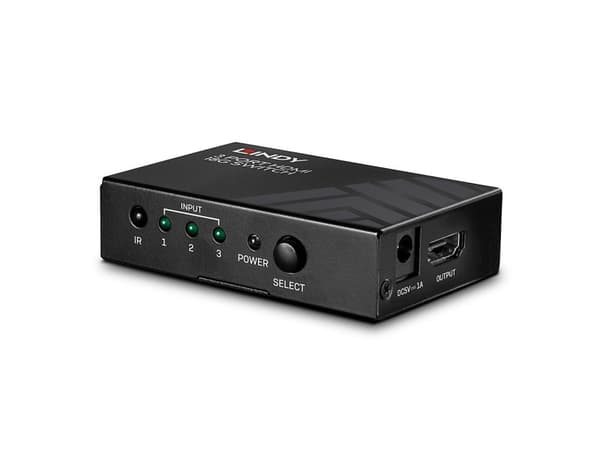 Lindy 38232, HDMI, Metall, Sort, 18 Gbit/s, RF, 4K Ultra HD