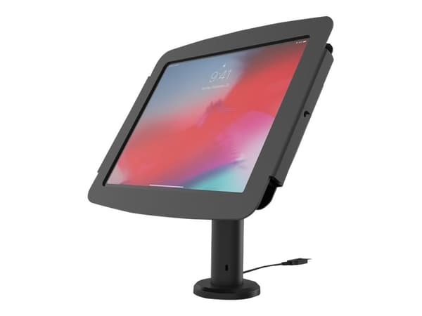 Compulocks iPad 10.2" Space Enclosure Tilting Stand 4" - Monteringssett (hus, stangstativ) - for nettbrett - låsbar - høyverdig aluminium - svart - s