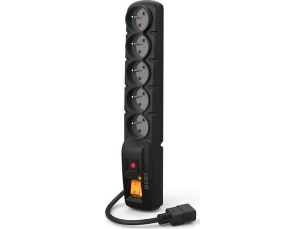 HSKDATA W0087 Acar F5 IEC surge protection strip, black, 3m