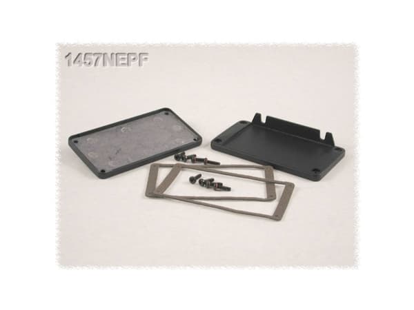 Hammond Electronics 1457NEPF-10 Päätylevy laipalla (L x S x K) 12 x 104 x 55 mm Alumiini Musta 10 kpl