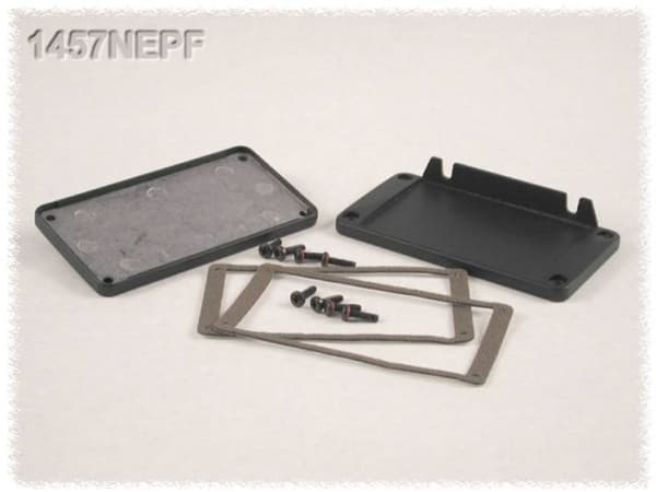 Hammond Electronics 1457NEPF-10 Päätylevy laipalla (L x S x K) 12 x 104 x 55 mm Alumiini Musta 10 kpl