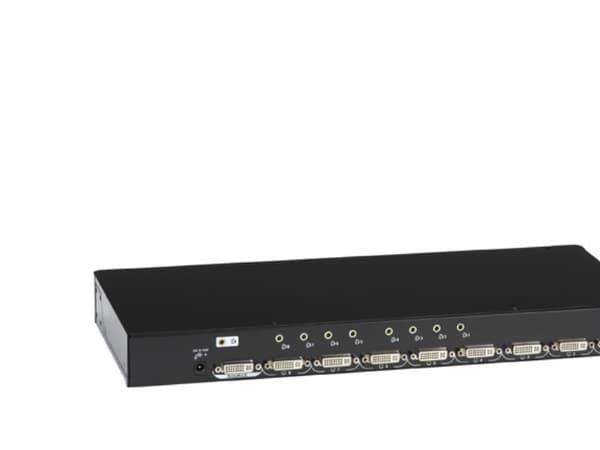 Black Box DVI-D Splitter with Audio and HDCP, 1 x 8 - Video/audiosplitter - 8 x DVI + 8 x ljud - skrivbordsmodell - TAA-kompatibel